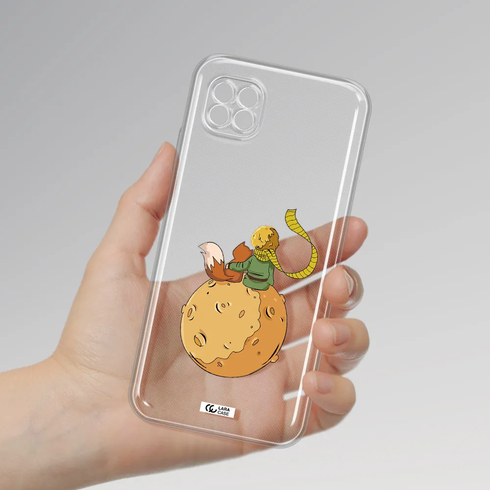 A Cartoon Of A Fox And A Fox Sitting On A Planet Huawei Nova 7I Clear Tpu Case