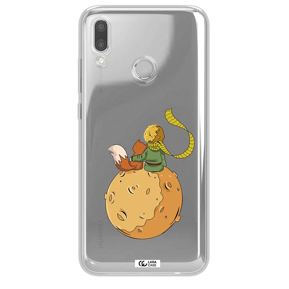a cartoon of a fox and a fox sitting on a planet Huawei P Smart 2019 Clear TPU Case