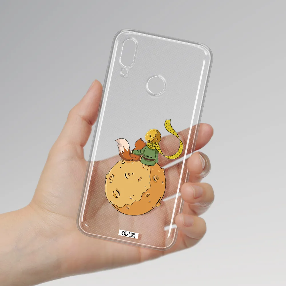 a cartoon of a fox and a fox sitting on a planet Huawei P Smart 2019 Clear TPU Case