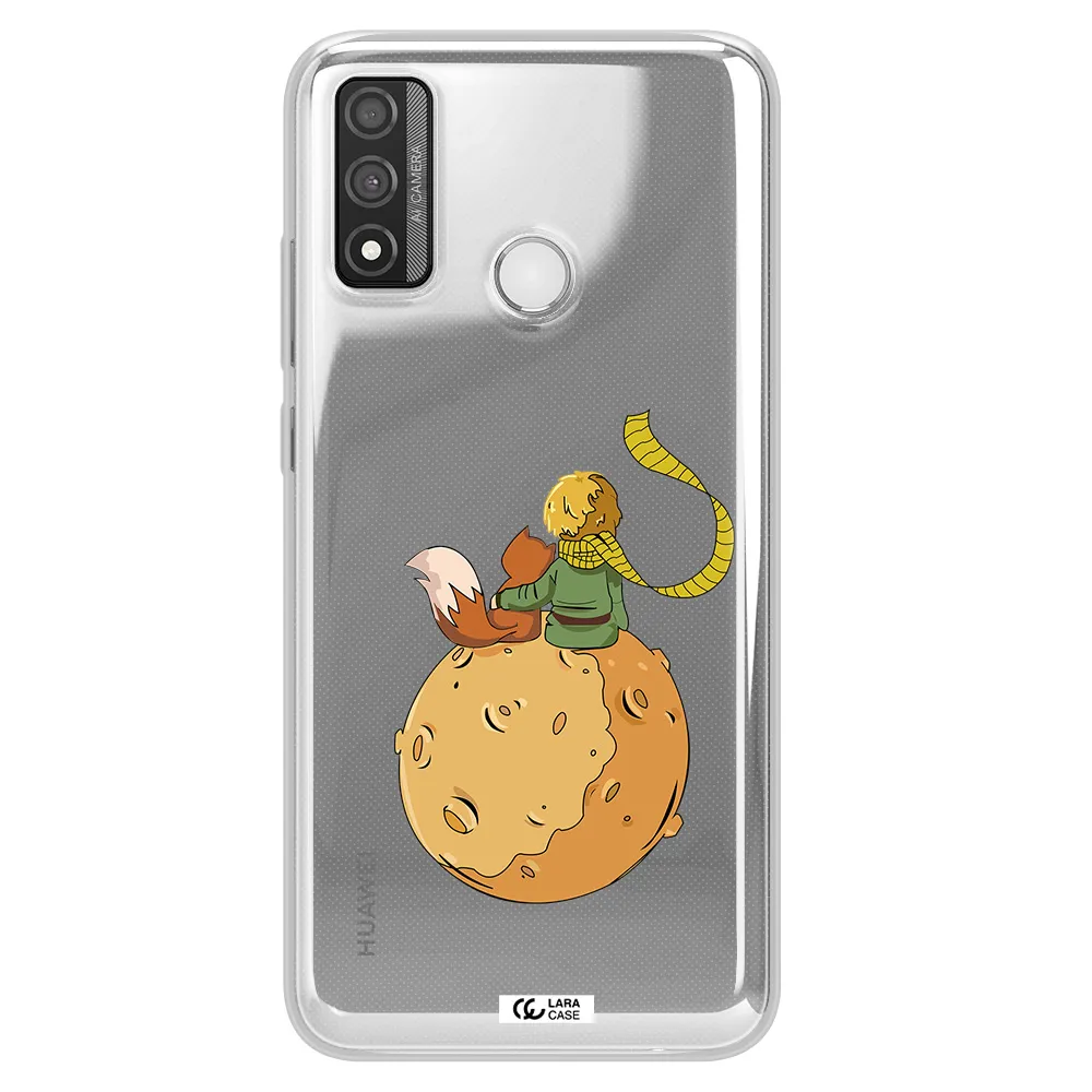 a cartoon of a fox and a fox sitting on a planet Huawei P Smart 2020 Clear TPU Case