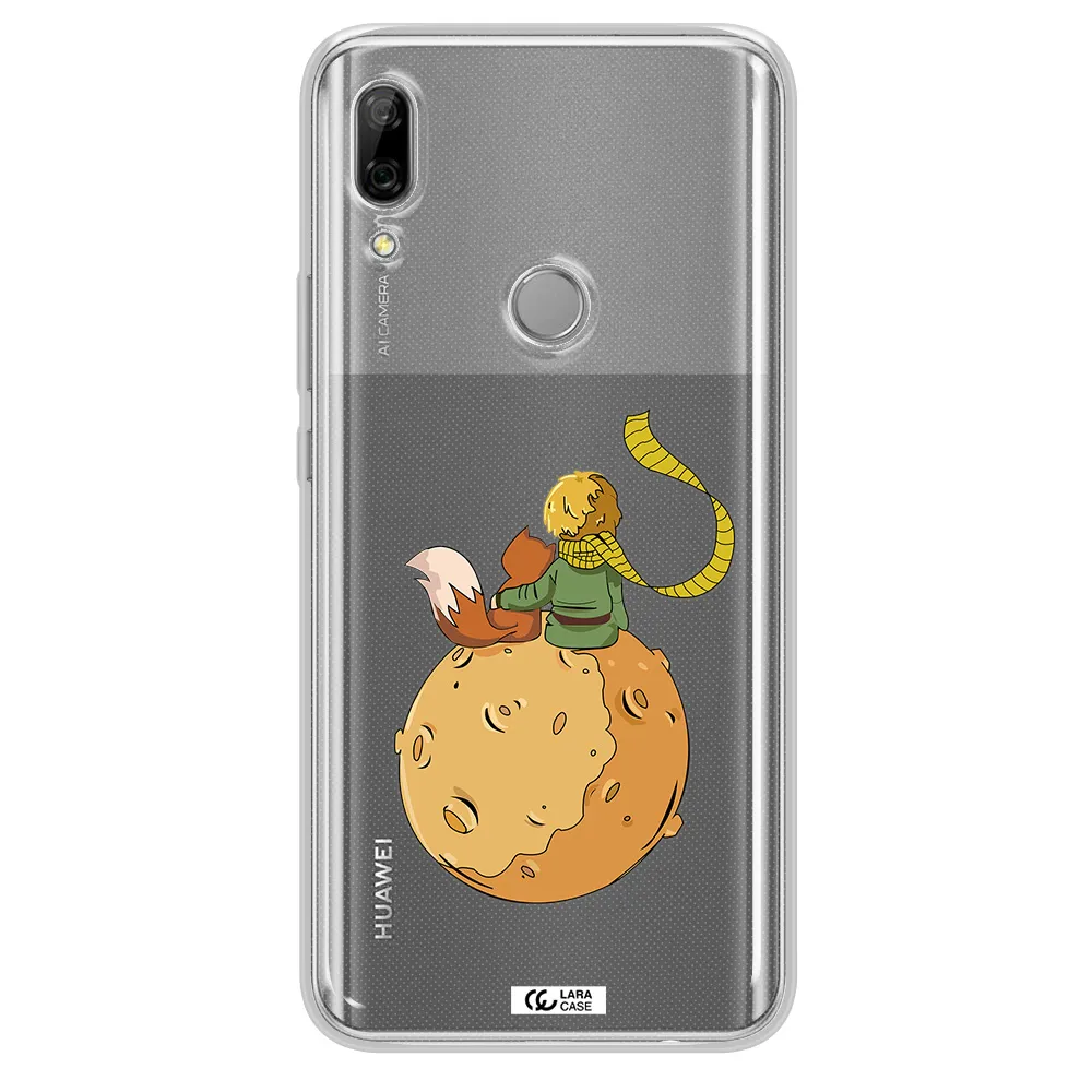 a cartoon of a fox and a fox sitting on a planet Huawei P Smart Z Clear TPU Case