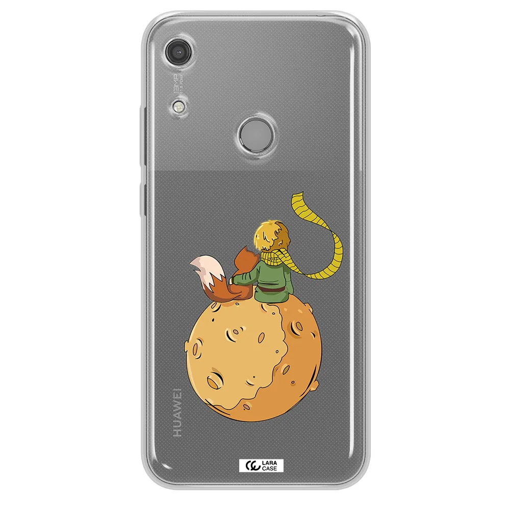 a cartoon of a fox and a fox sitting on a planet Huawei Y6S Clear TPU Case