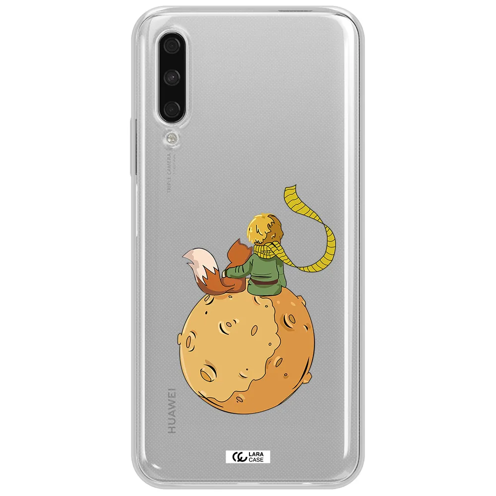 A Cartoon Of A Fox And A Fox Sitting On A Planet Huawei Y9S Clear Tpu Case