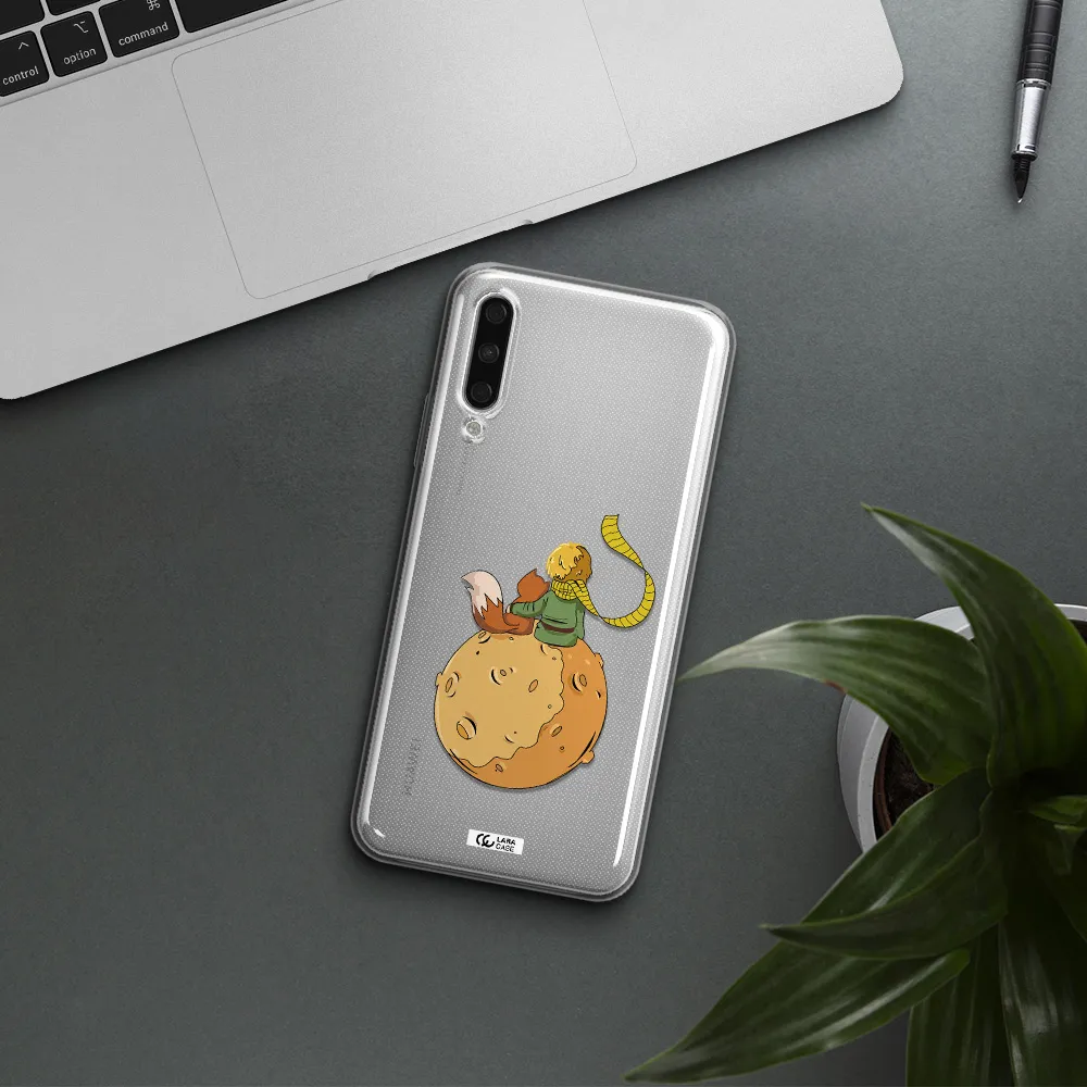 A Cartoon Of A Fox And A Fox Sitting On A Planet Huawei Y9S Clear Tpu Case