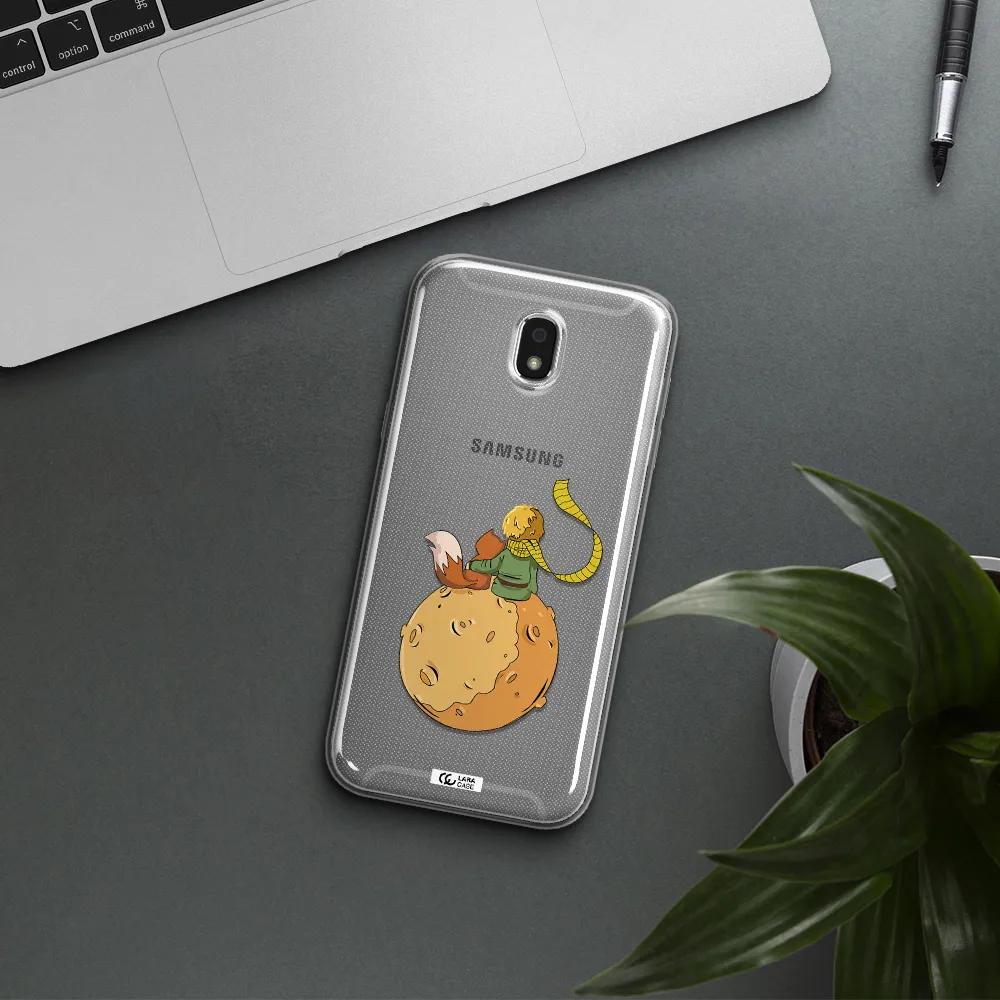 a cartoon of a fox and a fox sitting on a planet Samsung J5 2017 Clear TPU Case