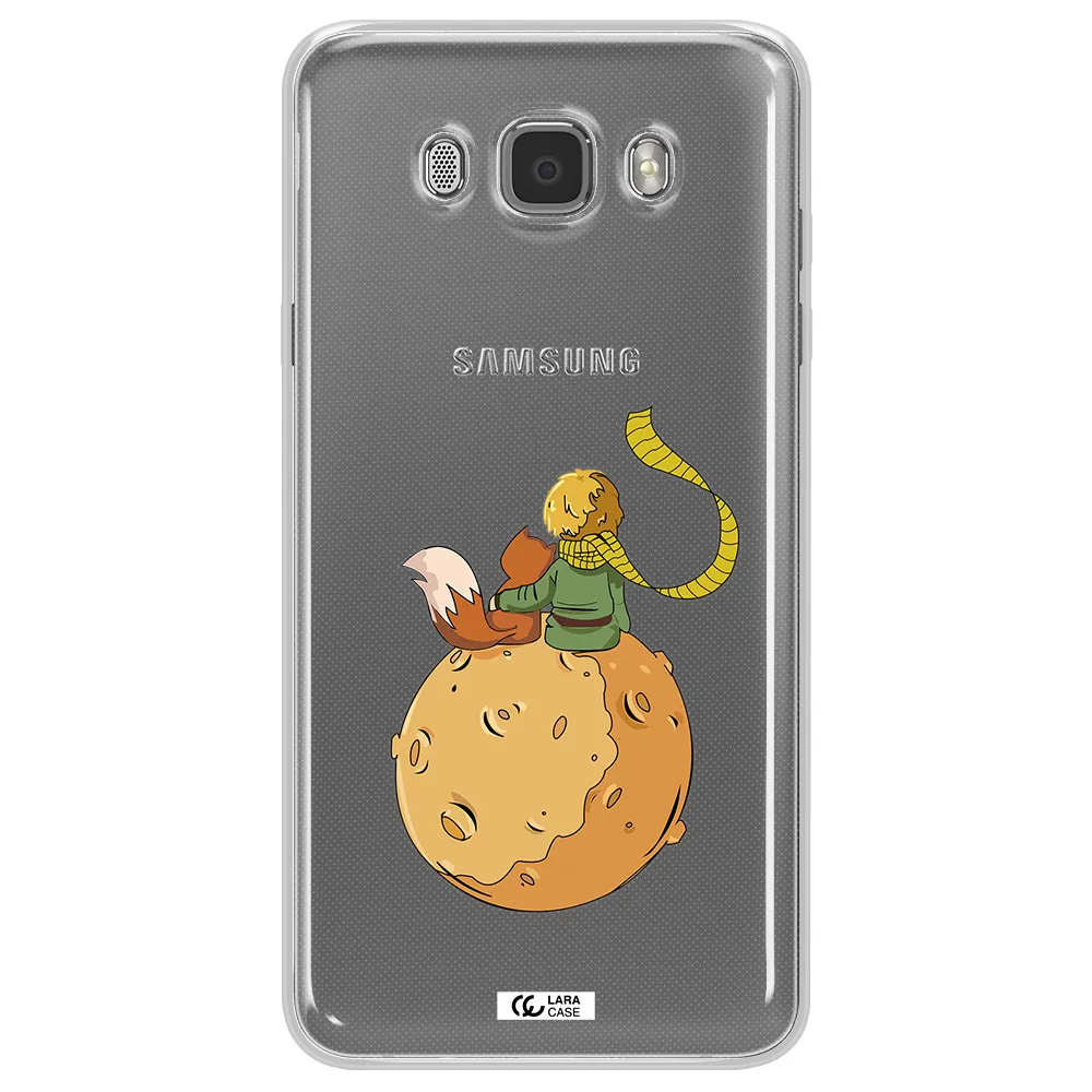 a cartoon of a fox and a fox sitting on a planet Samsung J7 2016 Clear TPU Case