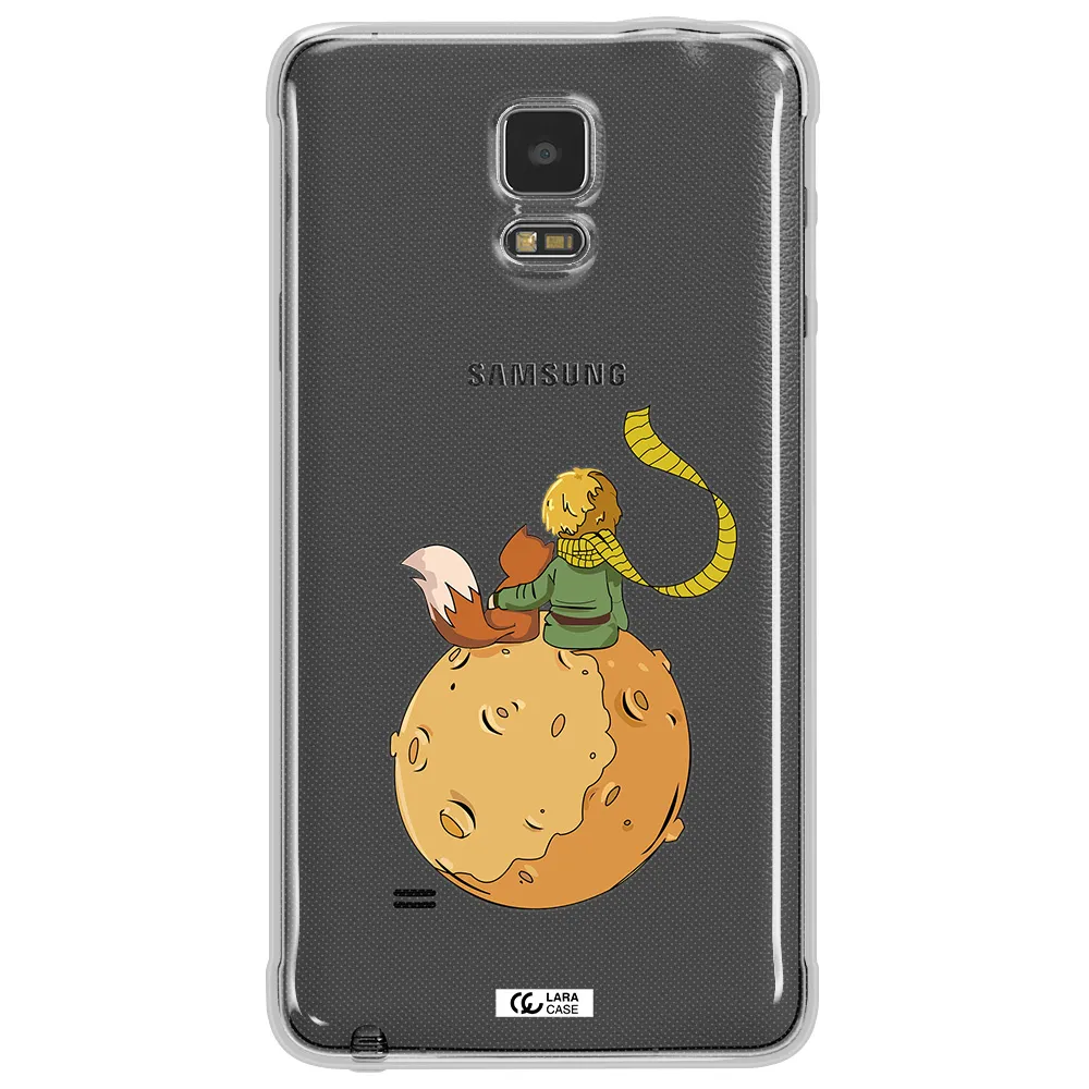 a cartoon of a fox and a fox sitting on a planet Samsung Note 4 Clear TPU Case