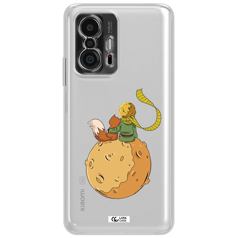 A Cartoon Of A Fox And A Fox Sitting On A Planet Xiaomi 11T Clear Tpu Case