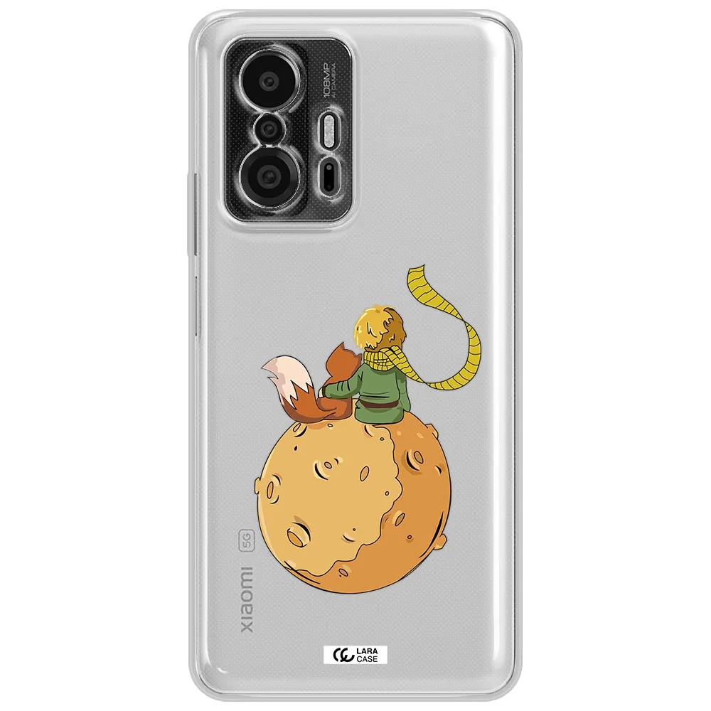 A Cartoon Of A Fox And A Fox Sitting On A Planet Xiaomi 11T Pro Clear Tpu Case