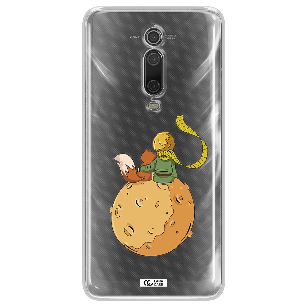 a cartoon of a fox and a fox sitting on a planet Xiaomi Mi 9T Clear TPU Case