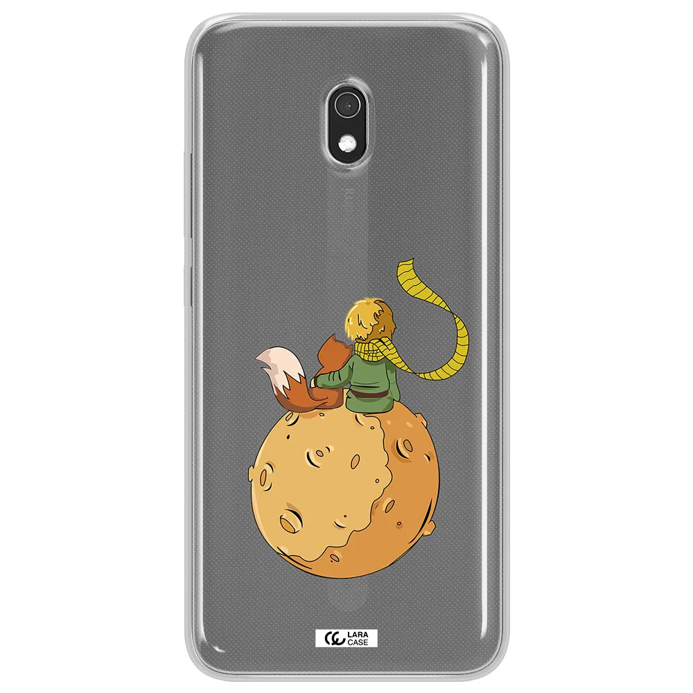 a cartoon of a fox and a fox sitting on a planet Xiaomi Redmi 8A Clear TPU Case