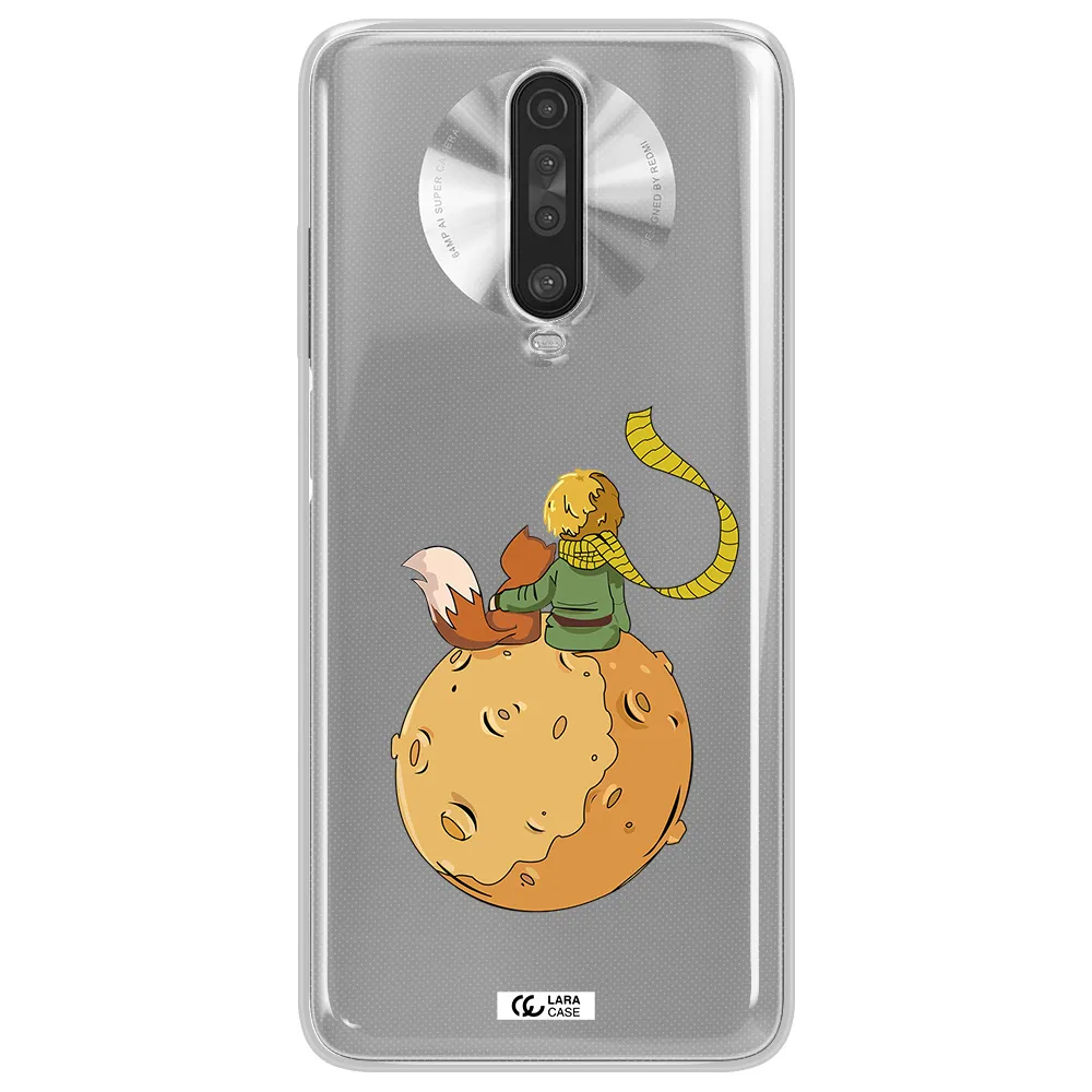 a cartoon of a fox and a fox sitting on a planet Xiaomi Redmi K30 Clear TPU Case