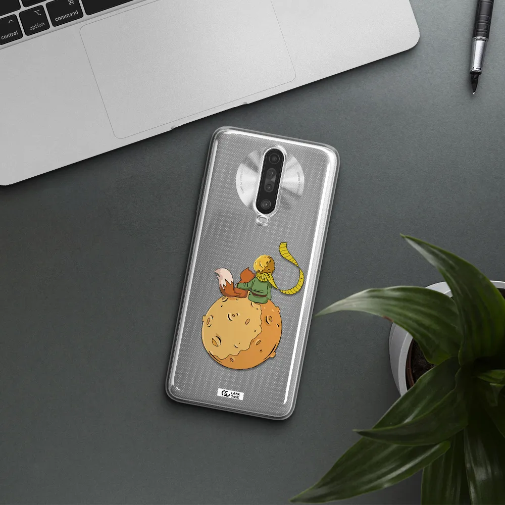 a cartoon of a fox and a fox sitting on a planet Xiaomi Redmi K30 Clear TPU Case