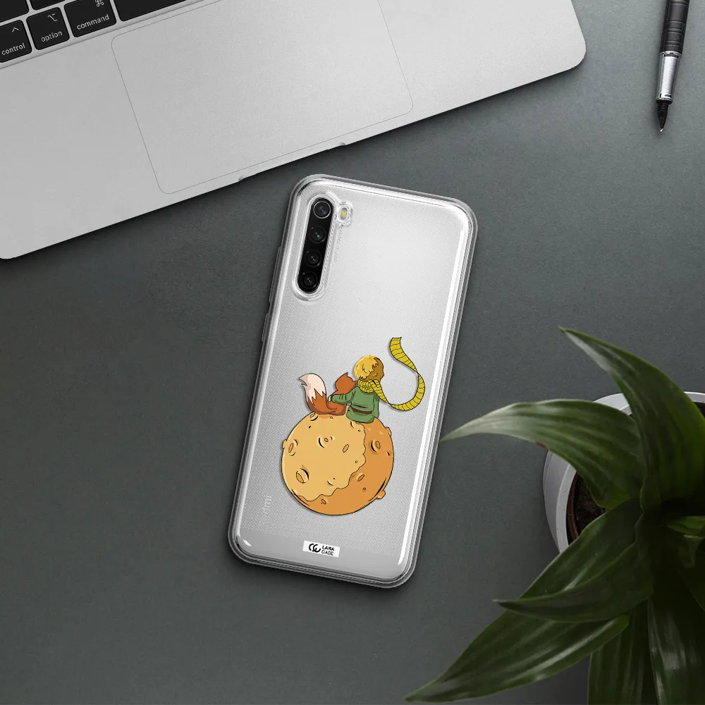 A Cartoon Of A Fox And A Fox Sitting On A Planet Xiaomi Redmi Note 8T Clear Tpu Case