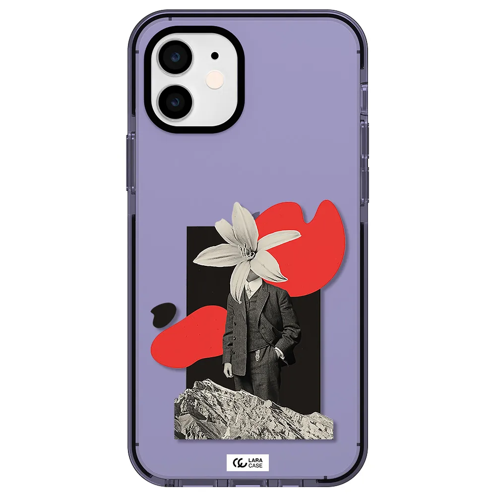 a man in a suit with a flower head Apple iPhone 11 impact Lilac Case