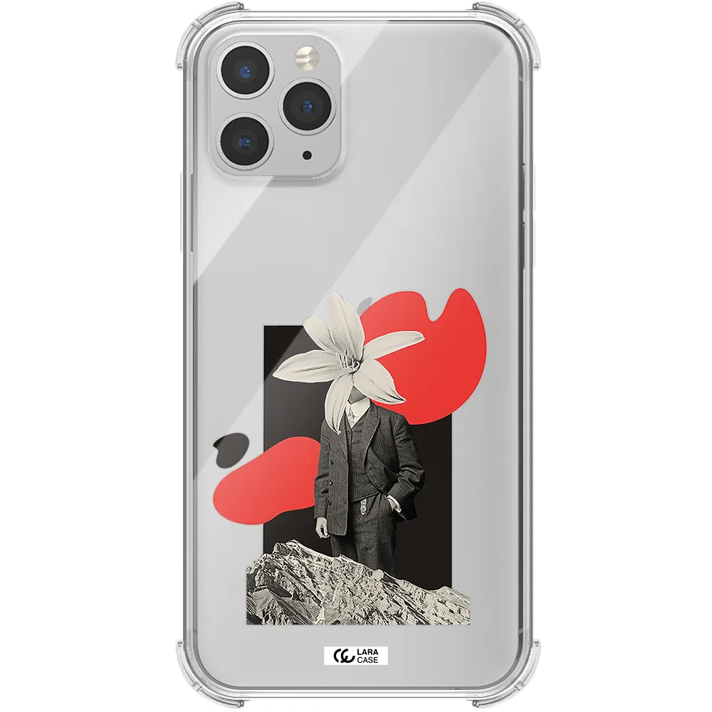 a man in a suit with a flower head Apple iPhone 11 pro Clear PC Case