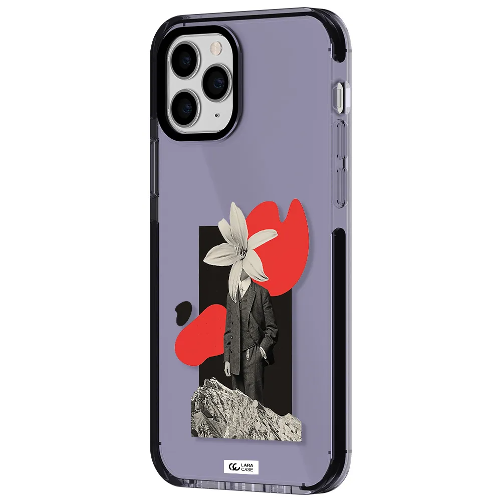 a man in a suit with a flower head Apple iPhone 11 pro max impact Lilac Case