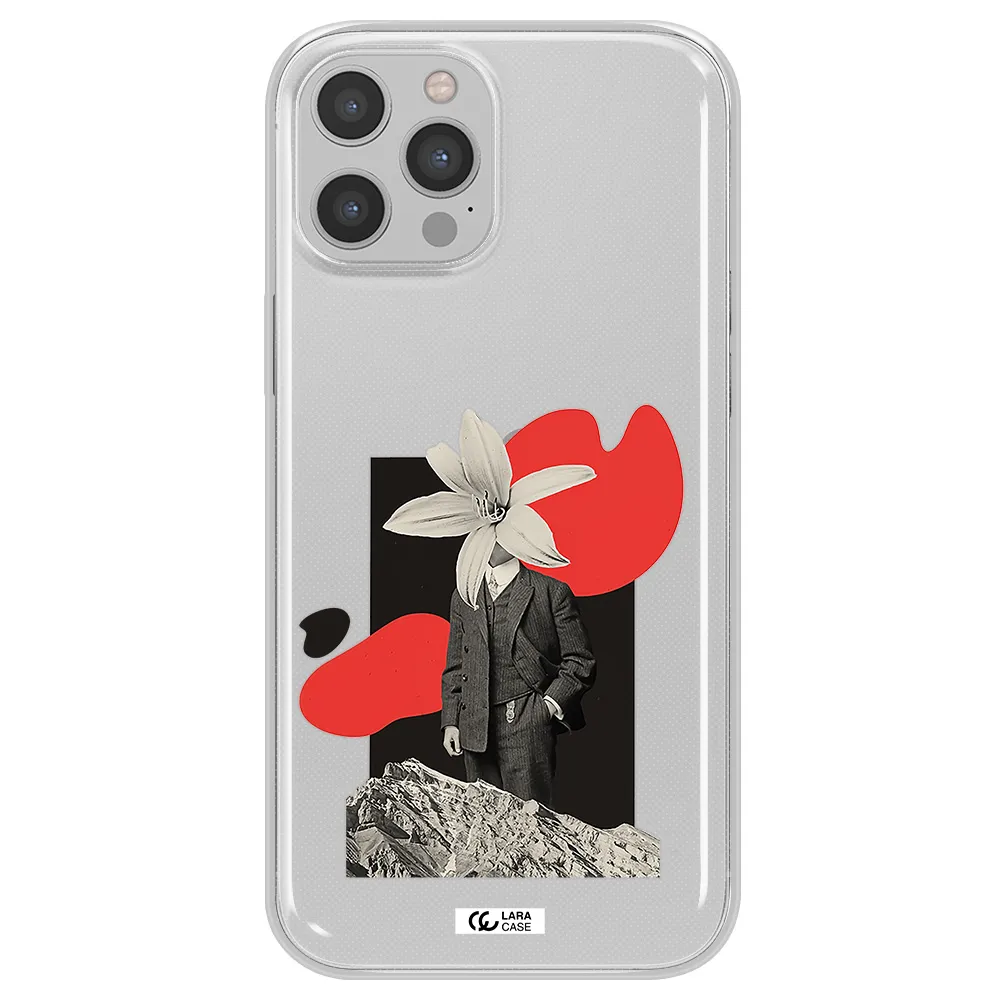 a man in a suit with a flower head Apple iPhone 12 pro Clear TPU Case