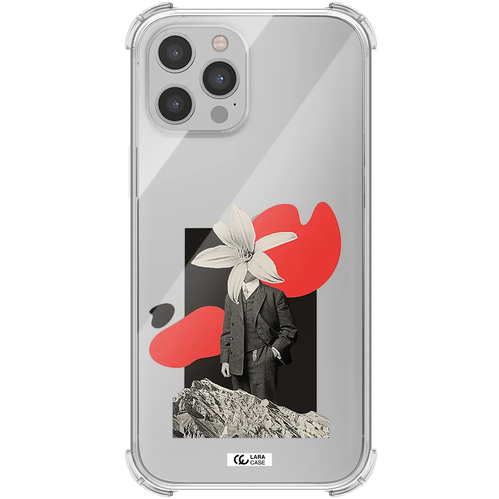 a man in a suit with a flower head Apple iPhone 12 pro max Clear PC Case