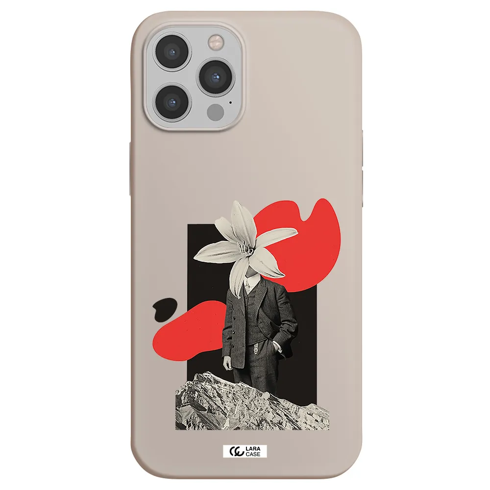 a man in a suit with a flower head Apple iPhone 12 pro Silicone Stone Case