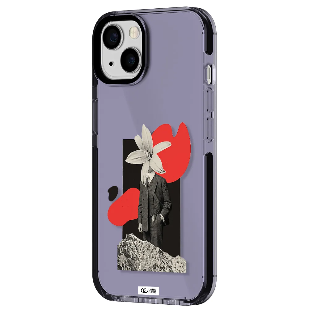 a man in a suit with a flower head Apple iPhone 13 impact Lilac Case