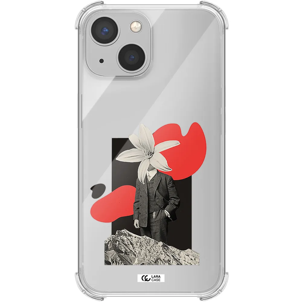 a man in a suit with a flower head Apple iPhone 13 mini Clear PC Case