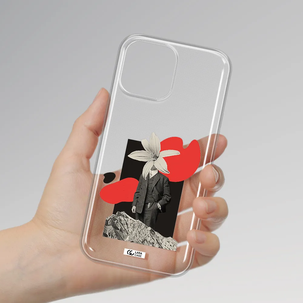 a man in a suit with a flower head Apple iPhone 13 Pro Max Clear TPU Case