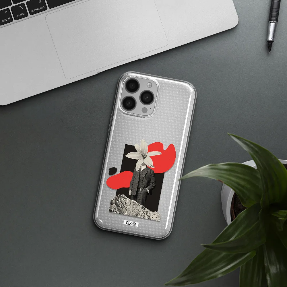 a man in a suit with a flower head Apple iPhone 13 Pro Max Clear TPU Case
