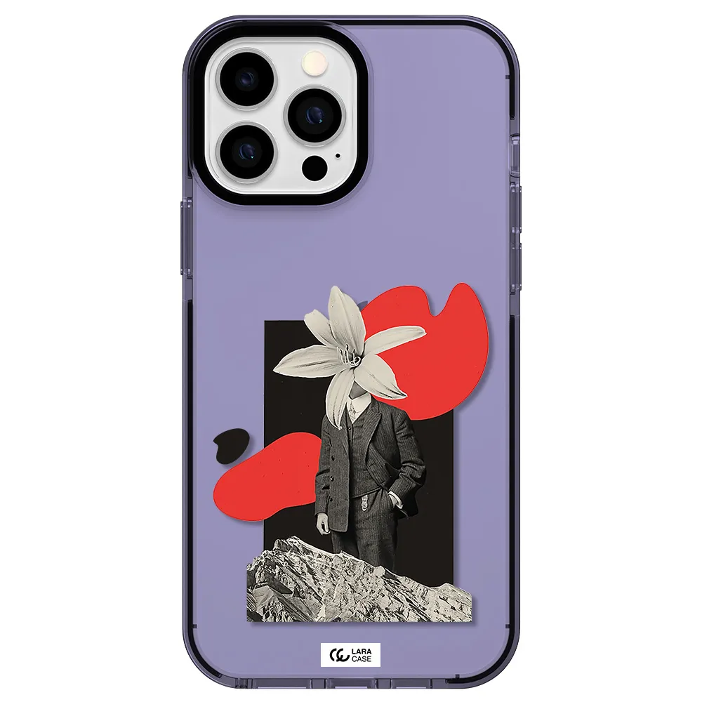 a man in a suit with a flower head Apple iPhone 13 Pro Max impact Lilac Case