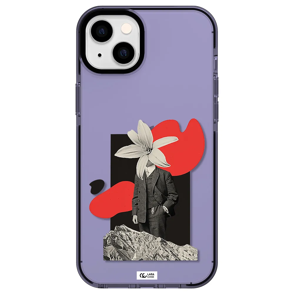 a man in a suit with a flower head Apple iPhone 14 plus impact Lilac Case