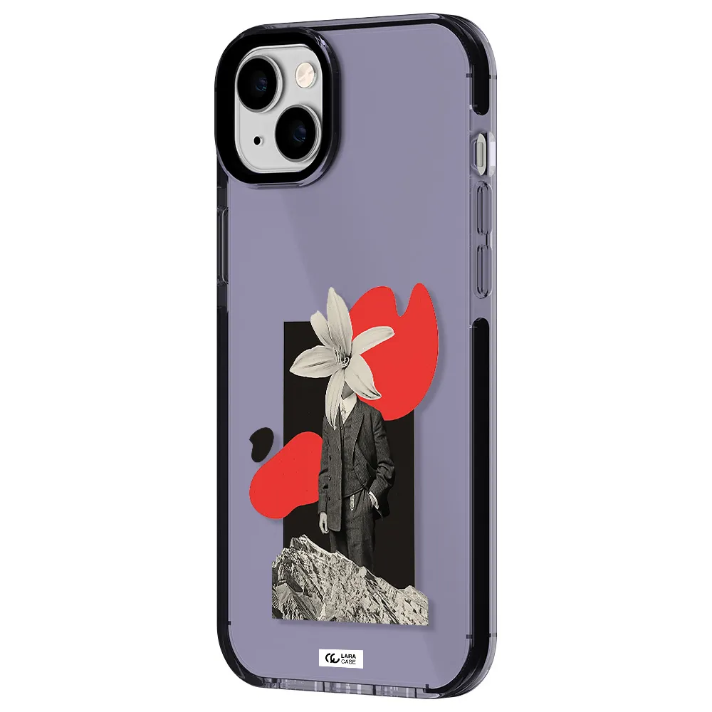 a man in a suit with a flower head Apple iPhone 14 plus impact Lilac Case