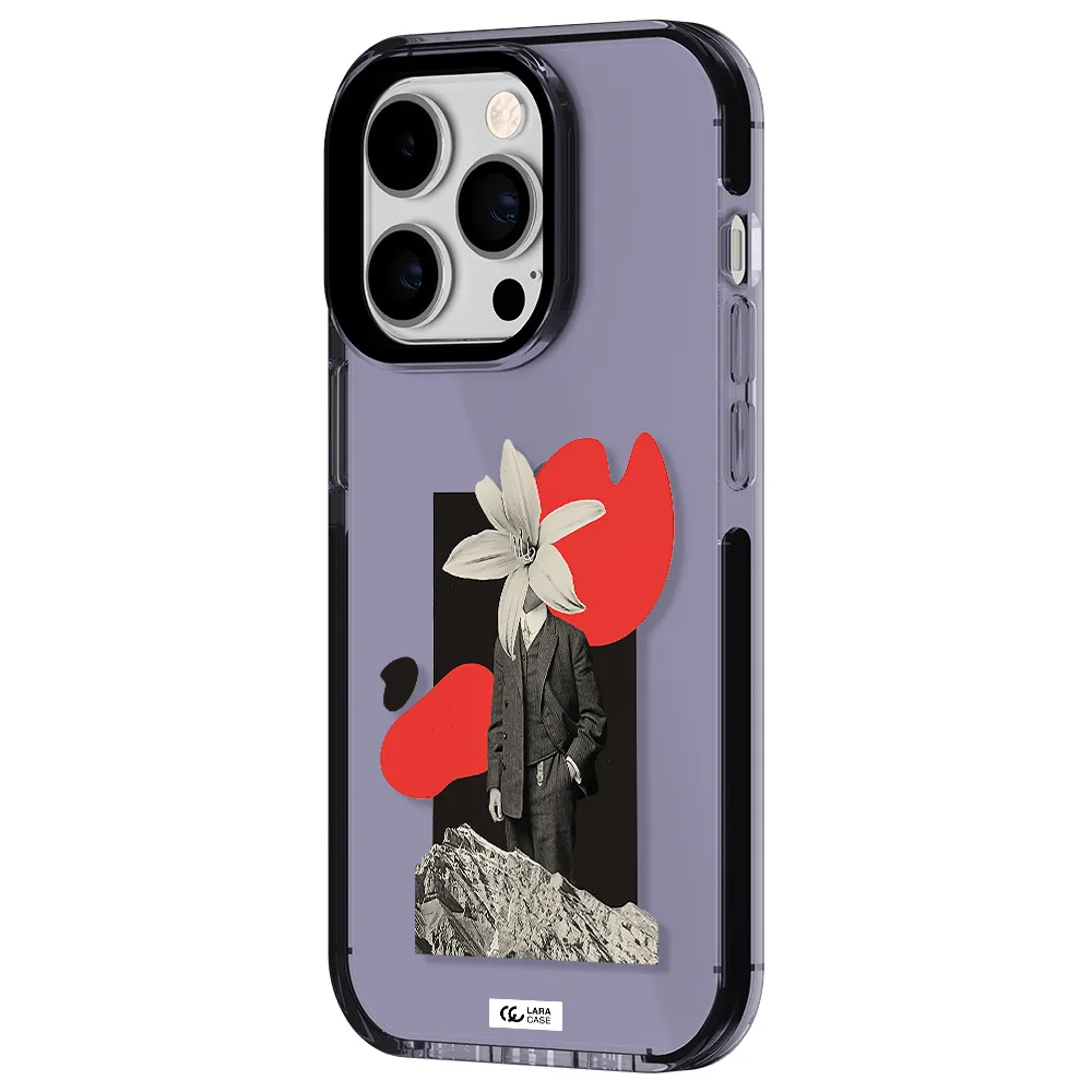 a man in a suit with a flower head Apple iPhone 14 pro impact Lilac Case