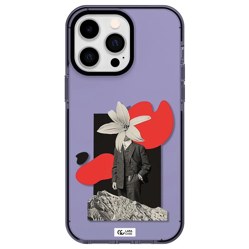 a man in a suit with a flower head Apple iPhone 14 pro max impact Lilac Case