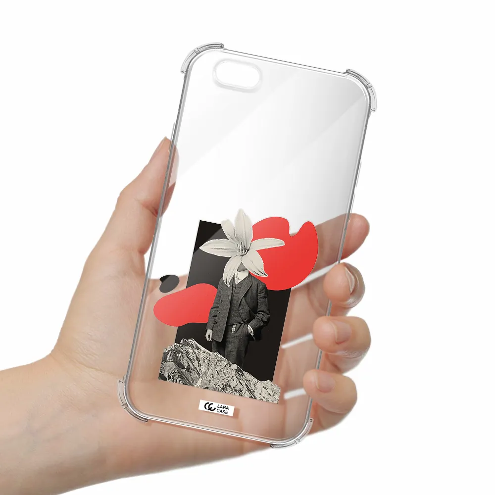 a man in a suit with a flower head Apple iPhone 6 Clear PC Case