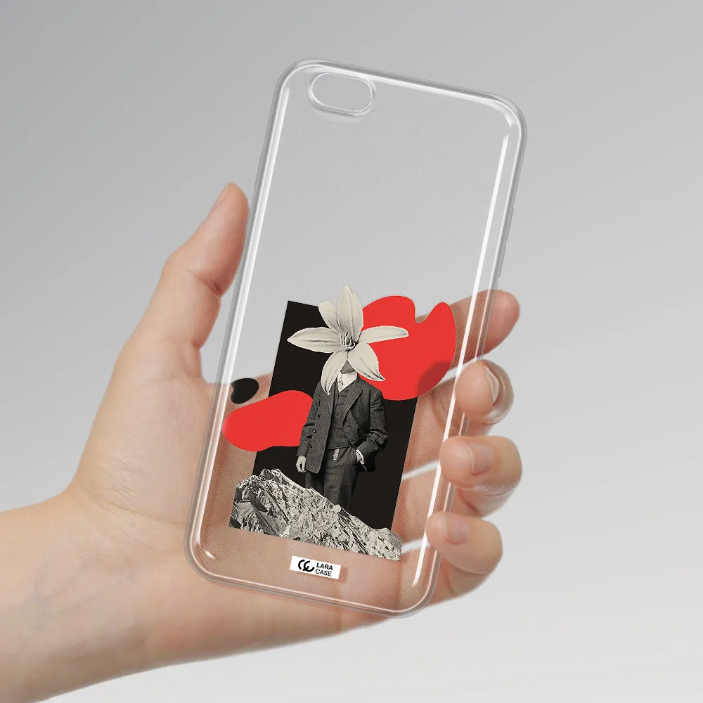 a man in a suit with a flower head Apple iPhone 6 s plus Clear TPU Case