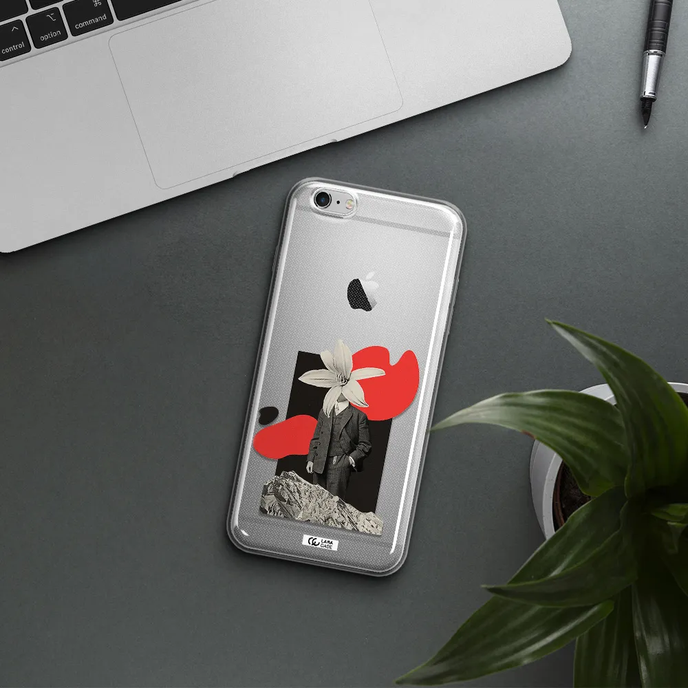 a man in a suit with a flower head Apple iPhone 6 s plus Clear TPU Case
