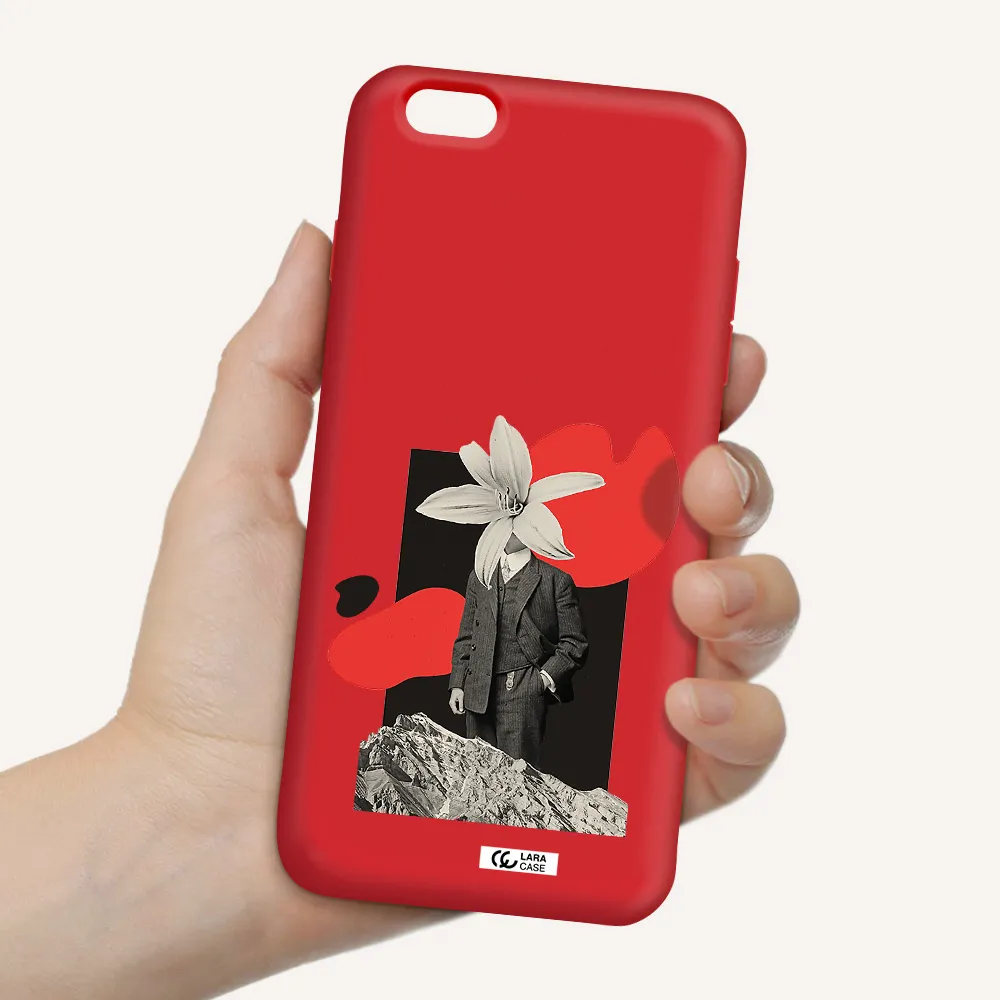 a man in a suit with a flower head Apple iPhone 6 s plus Silicone Imperial Red Case