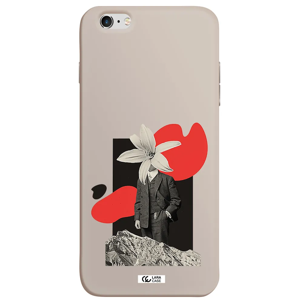 a man in a suit with a flower head Apple iPhone 6 s plus Silicone Stone Case