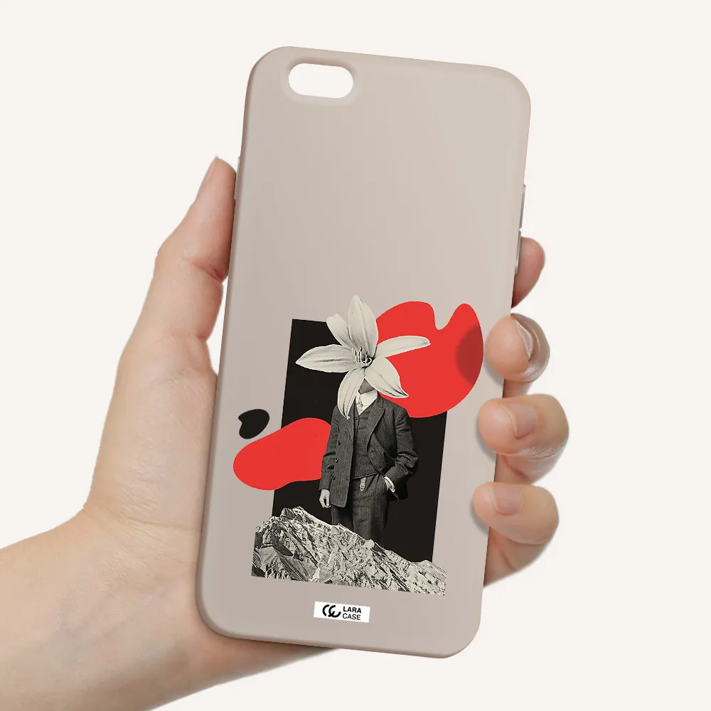 a man in a suit with a flower head Apple iPhone 6 s plus Silicone Stone Case