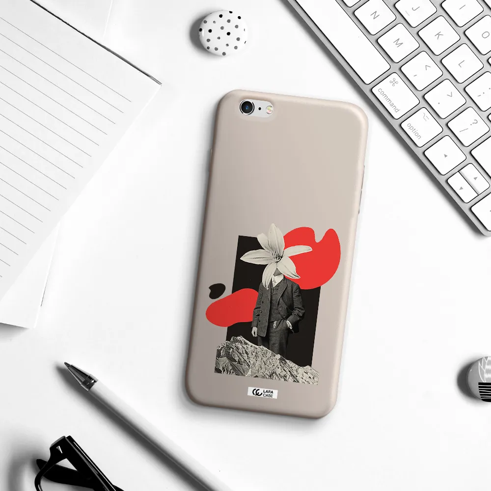 a man in a suit with a flower head Apple iPhone 6 s plus Silicone Stone Case