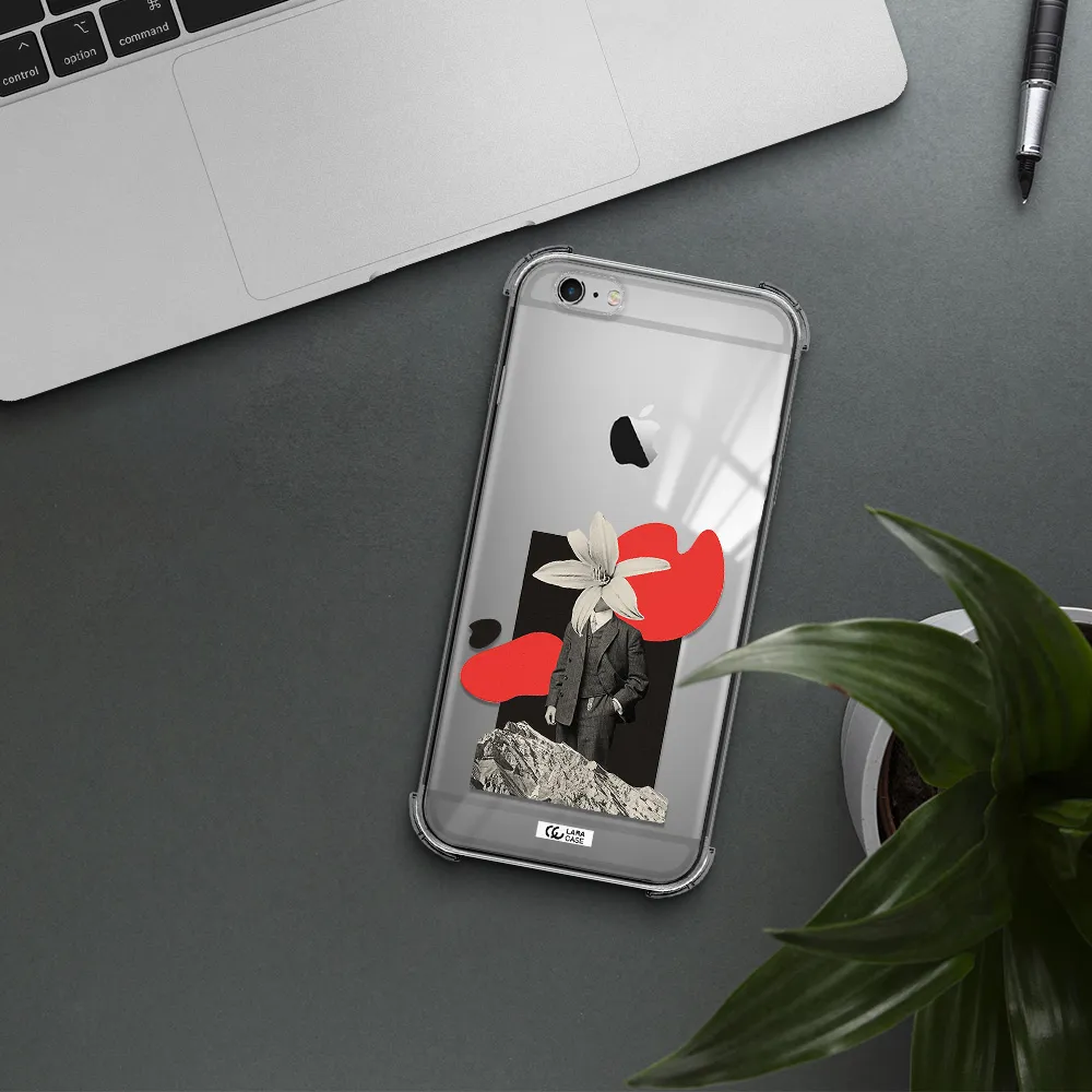 a man in a suit with a flower head Apple iPhone 6S Clear PC Case