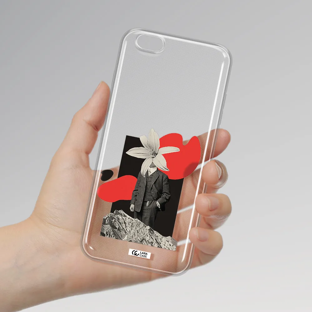 a man in a suit with a flower head Apple iPhone 6S Clear TPU Case