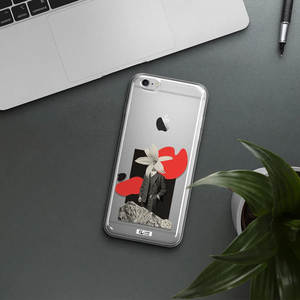 a man in a suit with a flower head Apple iPhone 6S Clear TPU Case