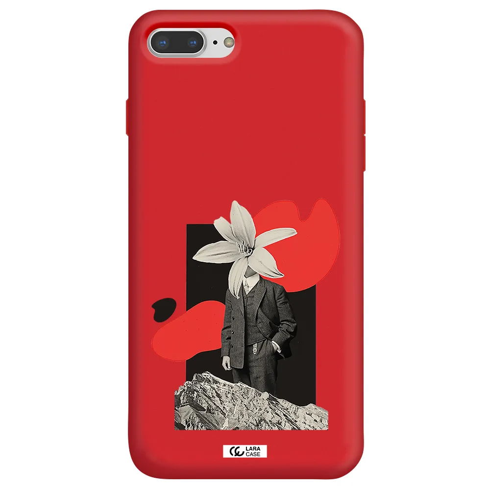 a man in a suit with a flower head Apple iPhone 7 plus Silicone Imperial Red Case