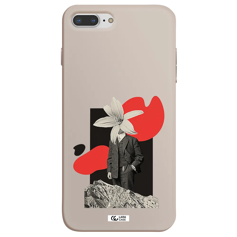 a man in a suit with a flower head Apple iPhone 7 plus Silicone Stone Case