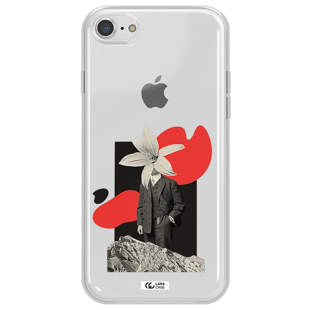 a man in a suit with a flower head Apple iPhone 8 Clear TPU Case