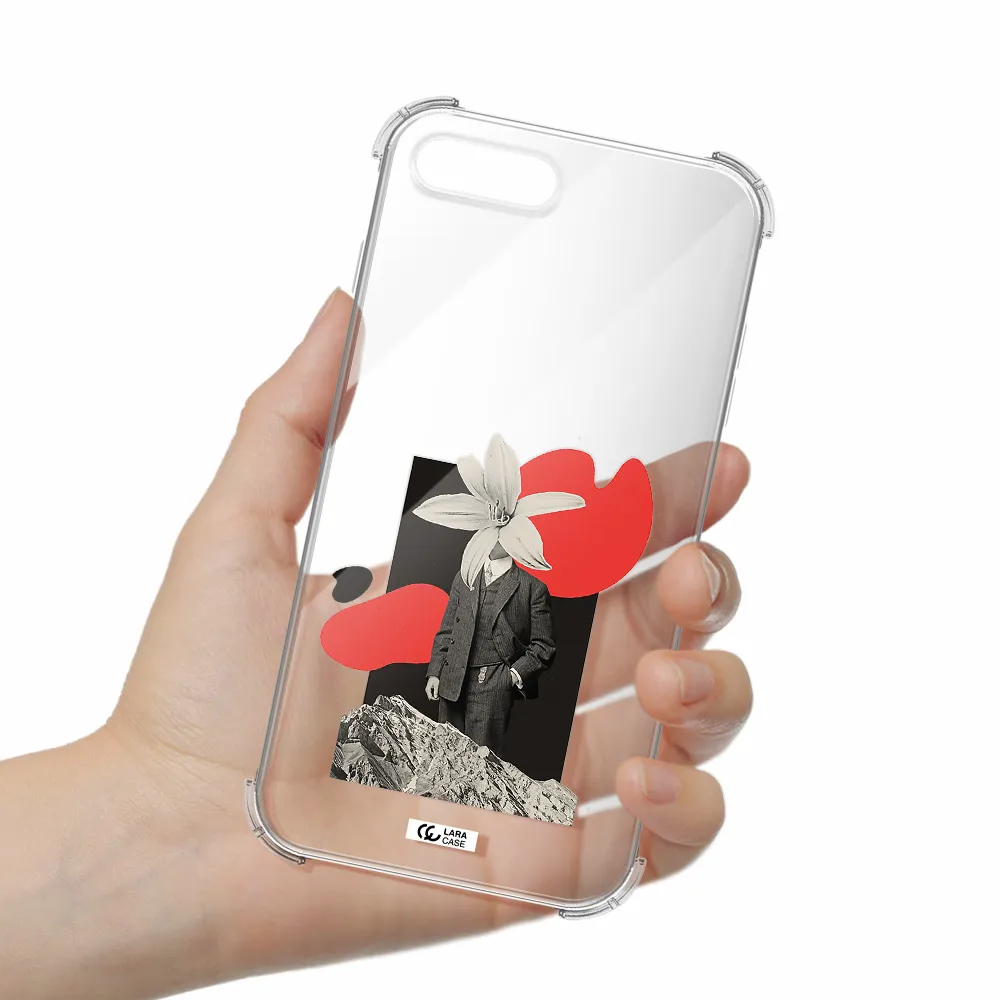 a man in a suit with a flower head Apple iPhone 8 plus Clear PC Case