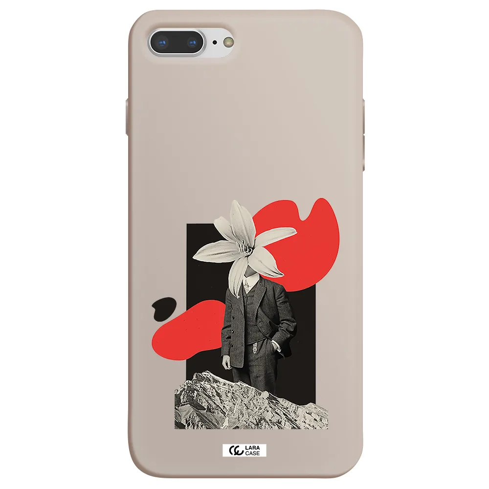 a man in a suit with a flower head Apple iPhone 8 plus Silicone Stone Case