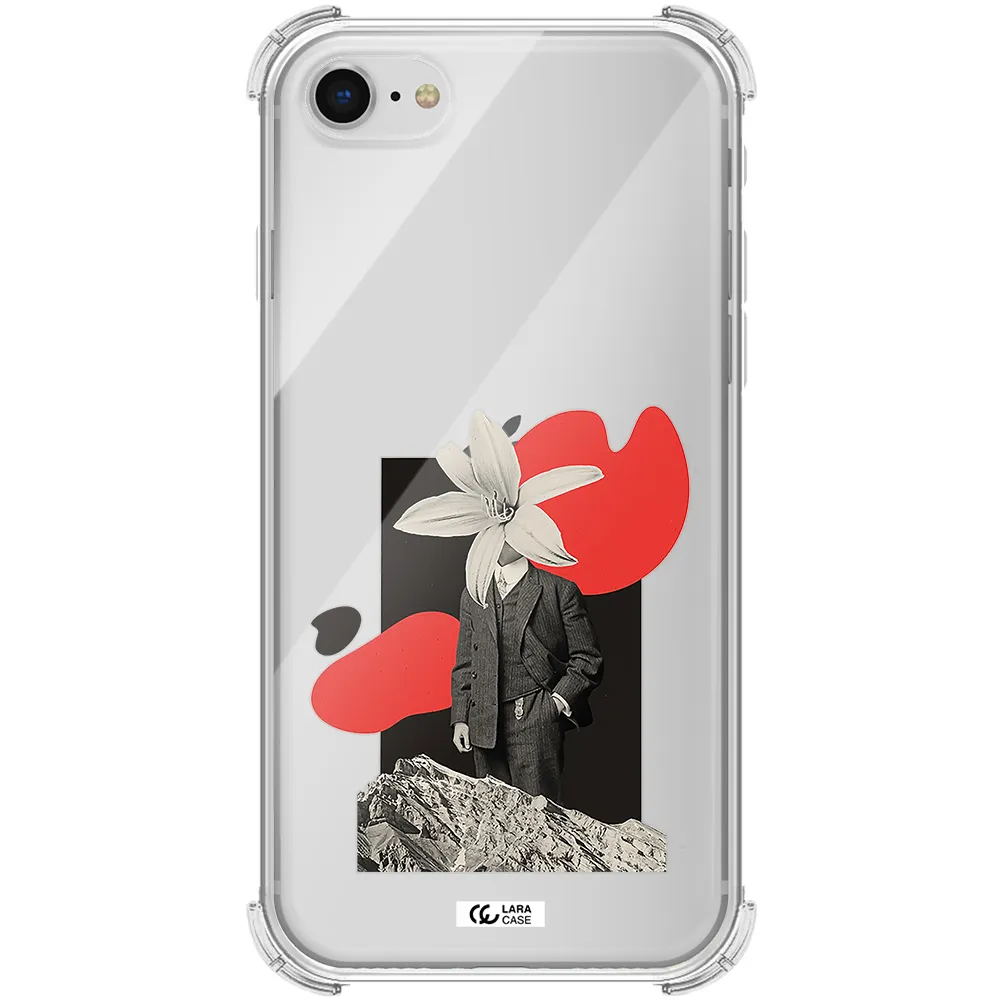 a man in a suit with a flower head Apple iPhone se 2020 Clear PC Case