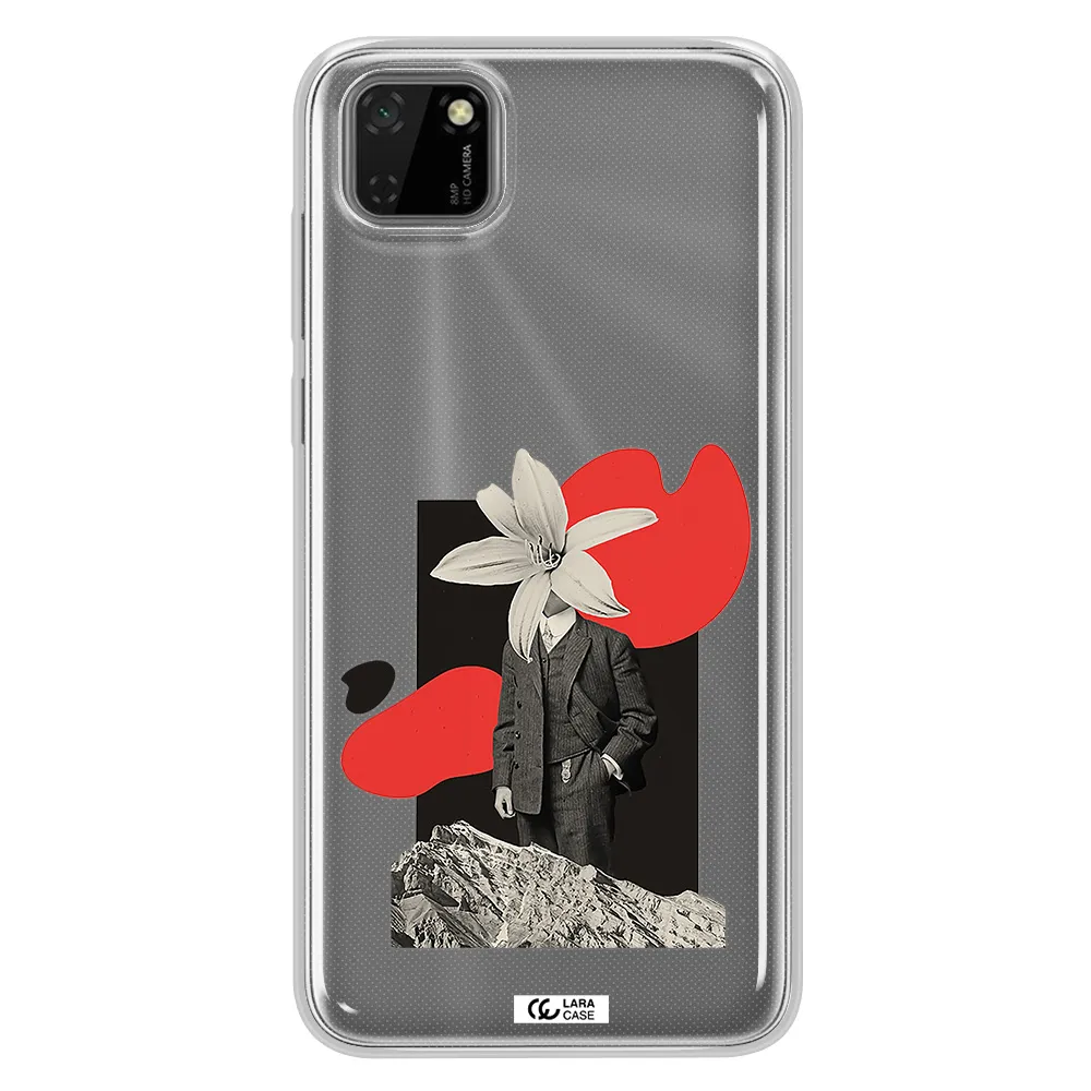 a man in a suit with a flower head Huawei Honor 9S Clear TPU Case
